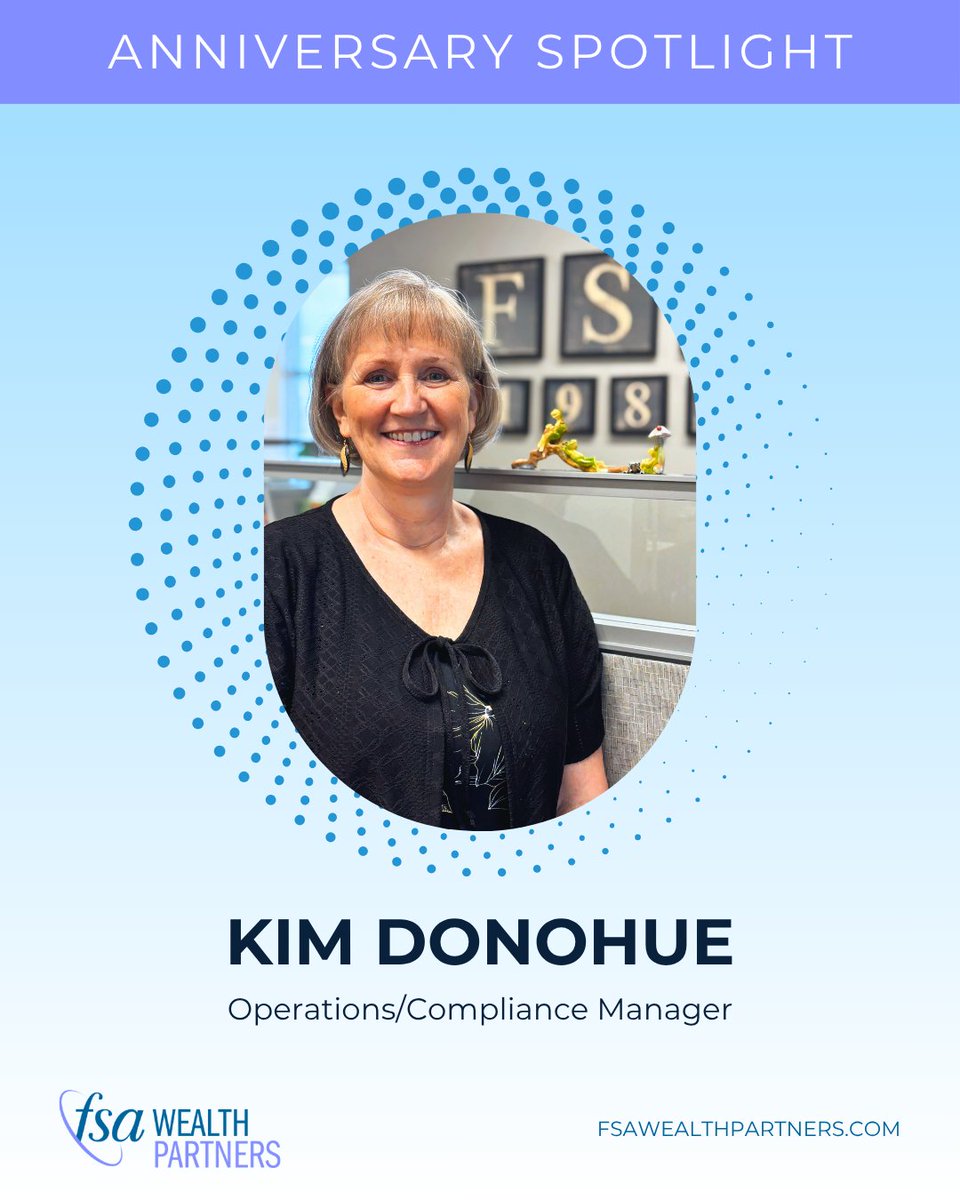 FSAWealth's tweet photo. Happy 10-year work anniversary, Kim Donohue! 

Kim says, “I love how much I’ve grown and learned in my ten years at FSA. Some days I don’t even recognize myself from who I was when I started!” 

Congratulations, Kim, and thank you for all you do for FSA Wealth Partners! https://t.co/tCMOD66pUa