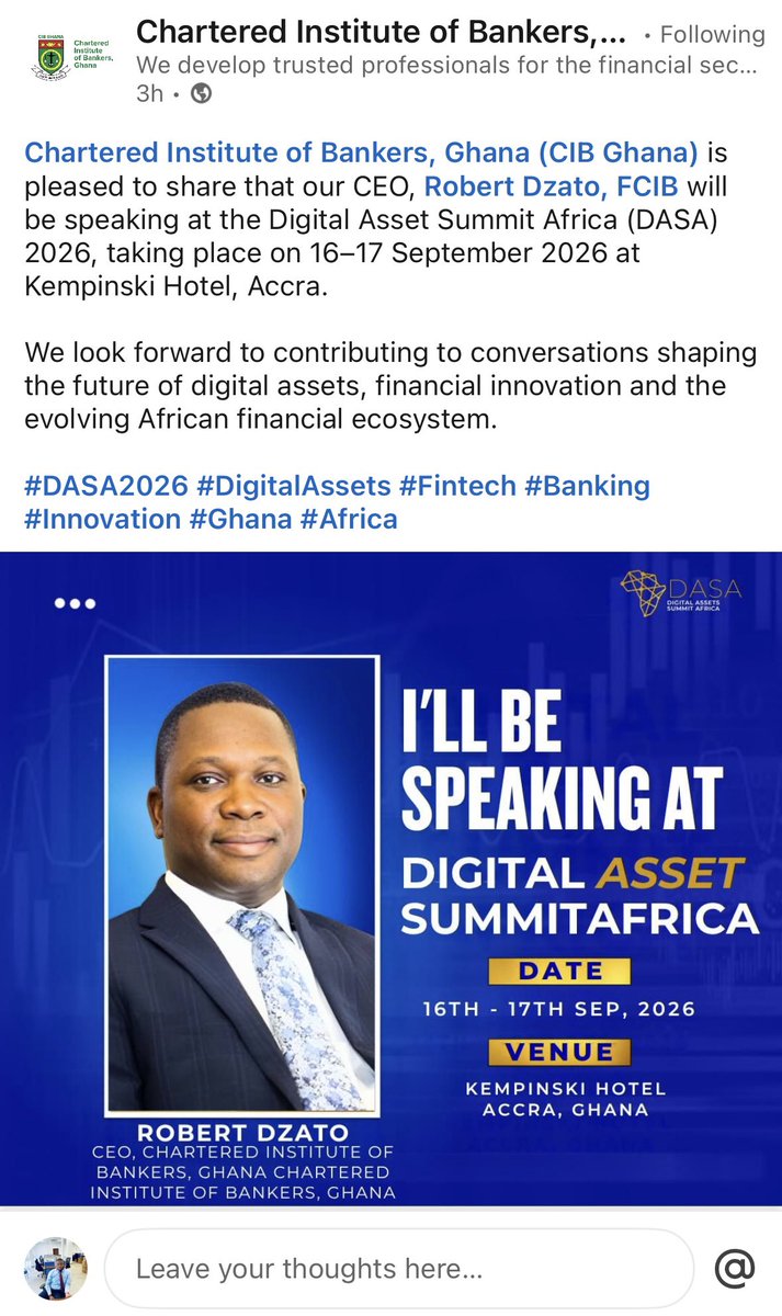 DhatSpace's tweet photo. He’s going to speak about *cryptocurrency*
Strategically position yourselves in the Ghanaian Banking Industry cos they’ll soon follow the lead of International Banks who have already positioned themselves in the Crypto Space. https://t.co/8tf8DMcy9P