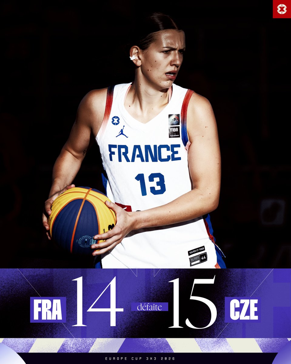 3x3ffbb's tweet photo. Défaite face à la République Tchèque mais la qualification assurée. 

Les Bleues terminent leurs matchs de poule sur 1 victoire en 2 matchs et s’assurent de jouer les phases finales de la Coupe d’Europe dimanche 13 septembre en direct sur L’Équipe TV 📺

#3x3Europe https://t.co/b8BftYlqAo