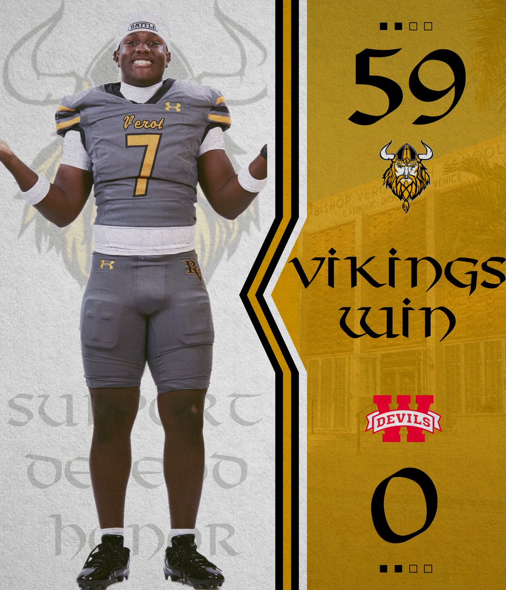 verotathletics's tweet photo. Varsity Football gets a shutout win at HOME last night over Williston!
The Vikings have a bye next week before entering district play.
#SunriseDrive #NonExcidet #SDH #WEareVEROT
@BishopVerotFB https://t.co/lCjuLt97AZ