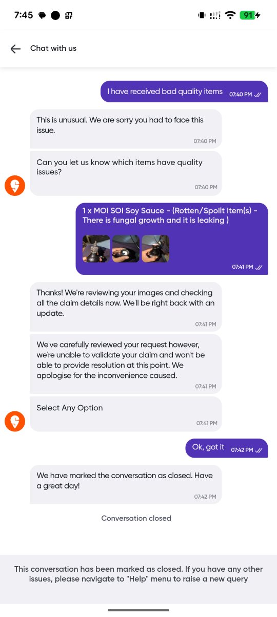 OkayAda's tweet photo. @Swiggy 
Received spoilt and full of fungal item and even the product is leaking from the cap but apparently Swiggy help is not providing the refund or not even providing option to refund. Why? https://t.co/NqMHiBQrrI