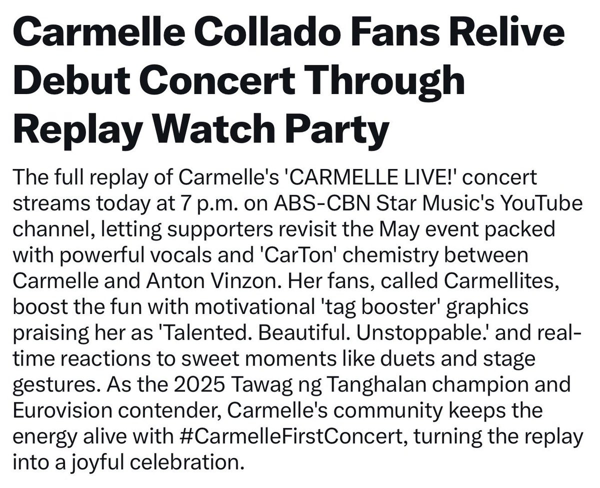 MARIEFESv2's tweet photo. Hello my friend, Elon. Haha

CARMELLE LIVE CONCERT REPLAY 
CARMELLE LIVE CONCERT REPLAY #CarmelleFirstConcert https://t.co/SH5qZkWKPk