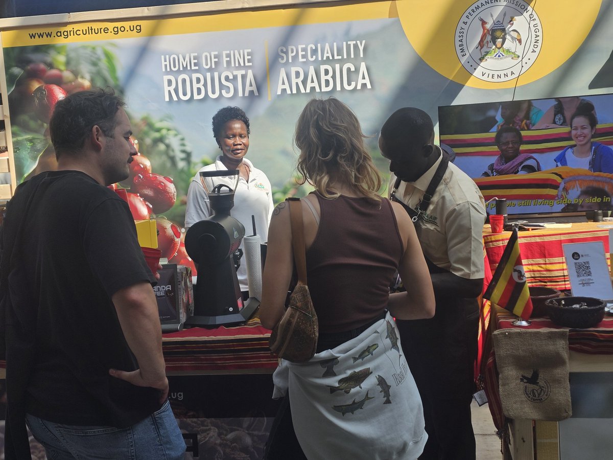 Grace_Kwach's tweet photo. @ Vienna  coffee festival to sell polla mixed farm coffee https://t.co/CtFU7c0ZEc