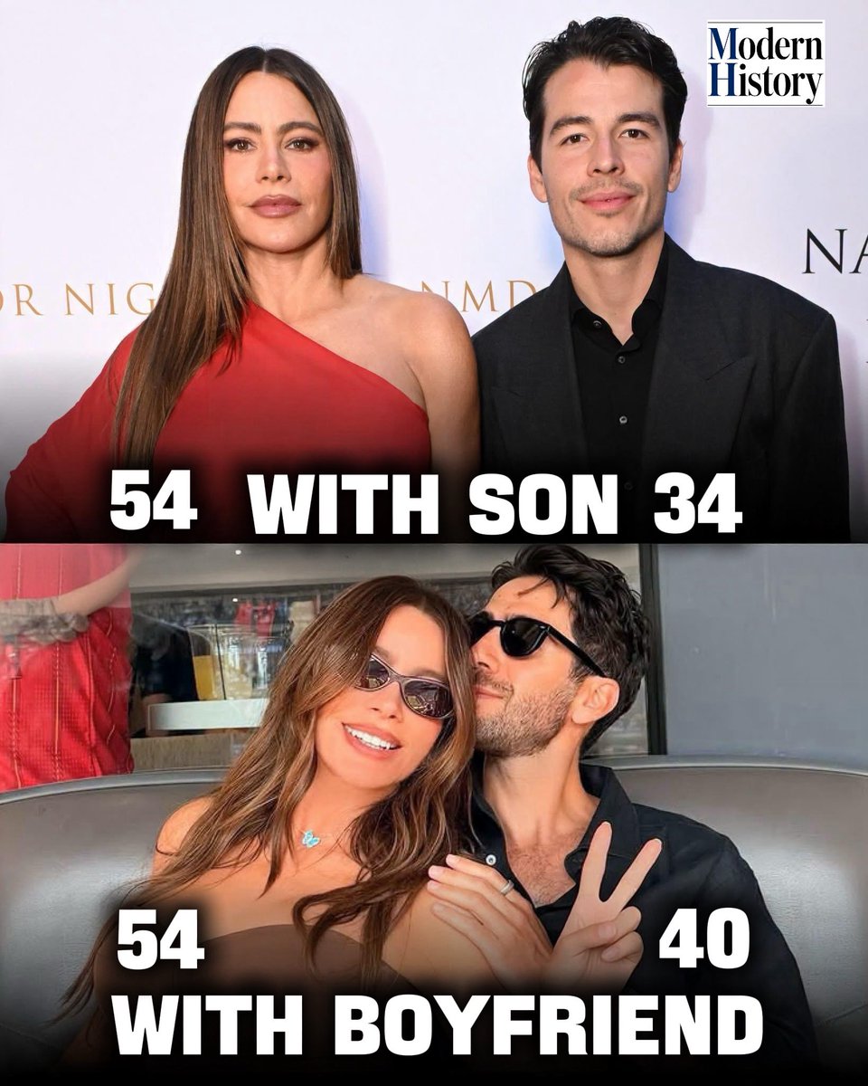 modernhistory's tweet photo. Sofía Vergara is 54 and dating businessman Douglas Chabbott, who is about 40. 

Her son Manolo turns 35 this month, which means her boyfriend is only a few years older than her only child.

Which number did you notice first? https://t.co/fXmIck11lB