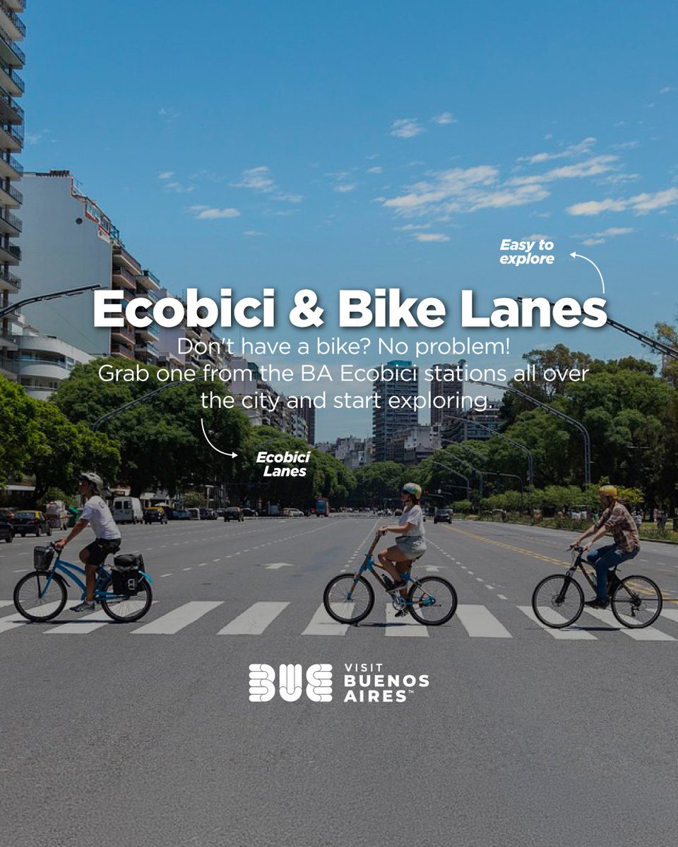 visitbaok's tweet photo. Súbete a una Ecobici o a tu propia bici, desliza para descubrir nuestras rutas favoritas ¡y sal a recorrer la ciudad como un local! 🗺️✨
#BuenosAires #Tourism https://t.co/TGPlummTXk