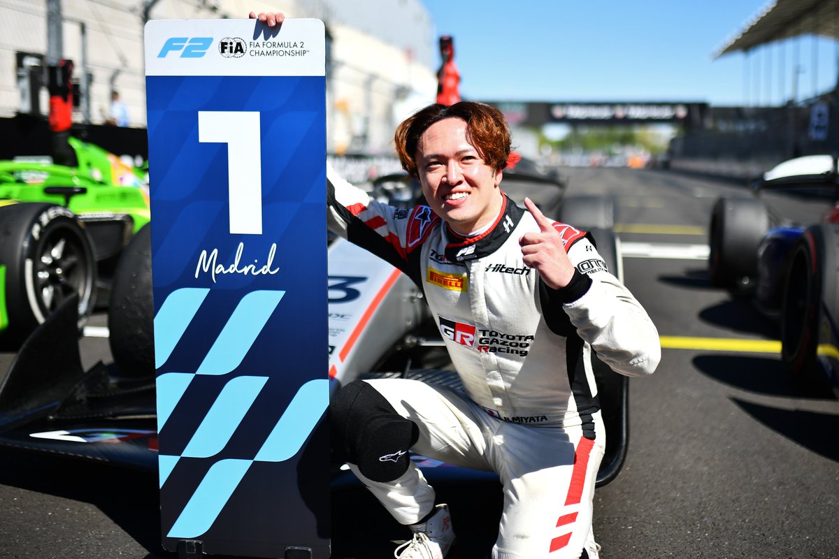 Formula2's tweet photo. Ritomo Miyata. F2 race winner. 🥇🏆

#F2 #SpanishGP https://t.co/zss2Q8Zzw9