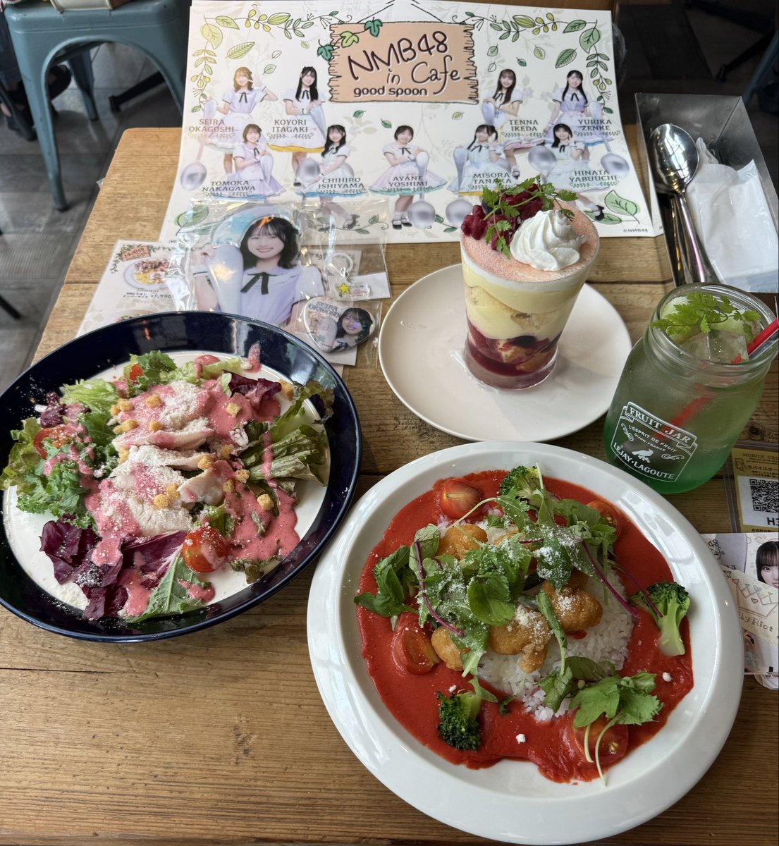 nmbsukidamushi's tweet photo. @seira_nmb48 #無限大ノック公演 昼夜お疲れ様でした✨
席は(昼)最後列(夜)8列目でした😅ただどっちも真ん中寄りで見やすかったから結果オーライ✌️
声出し頑張りました(笑)めっちゃ楽しかったありがとう　ゆっくり休んでね♡
#NMB48 #岡腰星来
#goodspoon のせーちゃんセット美味しかったごちそうさま😋 https://t.co/Gjd8cGq2MI