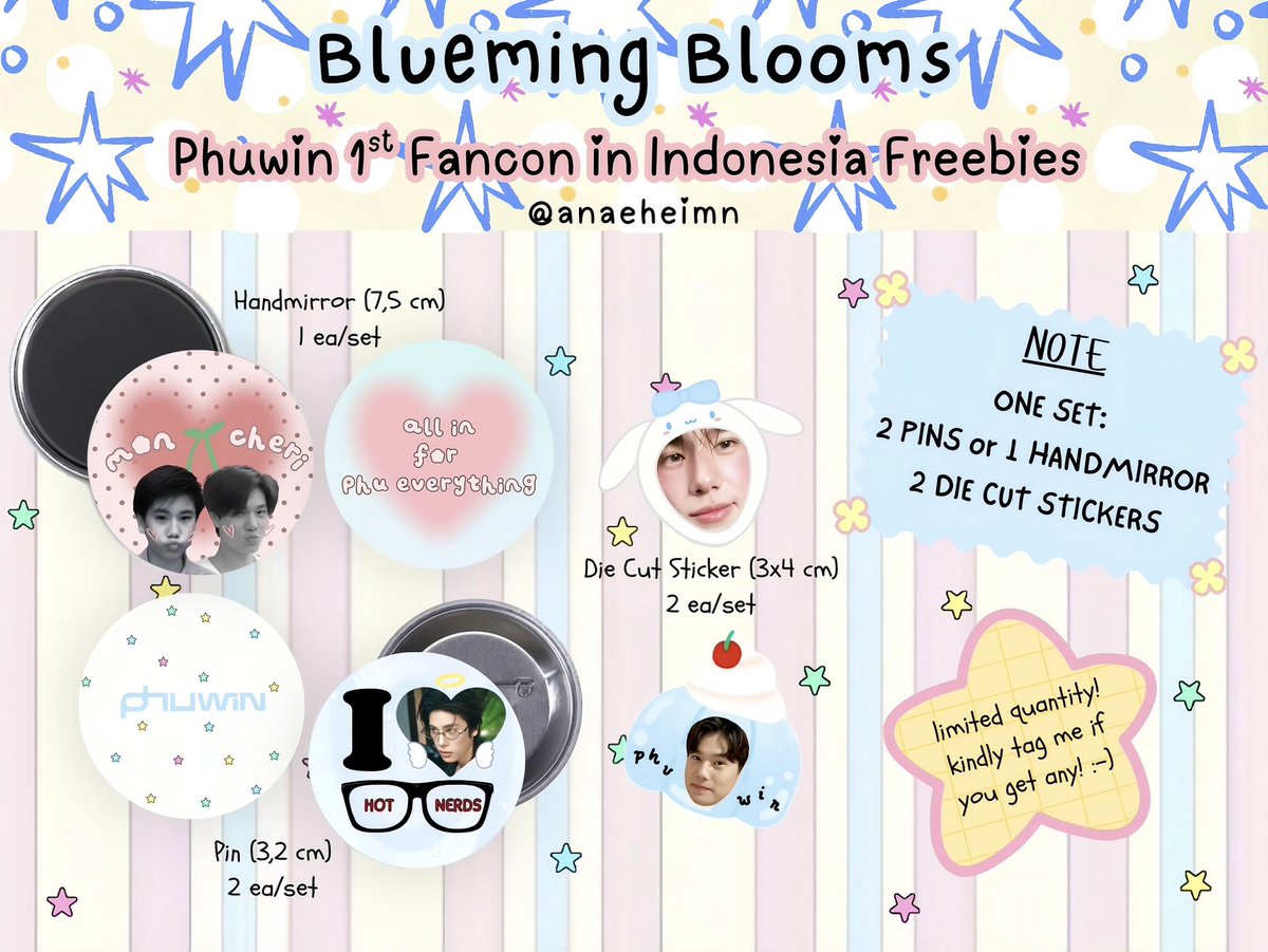 anaeheimn's tweet photo. ˖ ་۪ ✿⋆.˚ Phuwin 1st Fancon in Indonesia Freebies ˖ ་۪ ✿⋆.˚                    
                                   by: @anaeheimn 

🗓️ 03 October 2026
📍Balai Kartini
⏱️ TBA

how to claim:
꩜ rt & like are appreciated
꩜ just say hi to me nicely!
꩜ open for trade directly at the venue
꩜ kindly tag me if you get the freebies <3

— see you at the fancon! ♥️ #2026Phuwin1stFanconinIndonesia