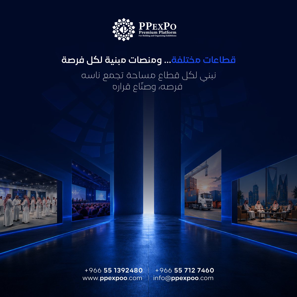 ppexpo's tweet photo. من الإعاشة والتموين إلى النقل والاستثمار وصناعة التأثير.
قطاعات مختلفة، لكن لكل واحد منها فرصة تحتاج المنصة المناسبة.
PPEXPO تبني فعاليات تجمع الشركات والجهات وصنّاع القرار حول فرص التواصل والتعاون.
القطاعات تلتقي هنا.
#ppexpo #مؤتمرات #السعوديه_الرياض https://t.co/9s6bULgKlz