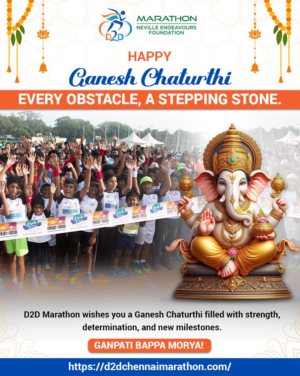 d2dchennai's tweet photo. 🪔 May Lord Ganesha bless you with strength, determination, prosperity, and new beginnings, inspiring you to overcome obstacles and achieve greater milestones. 🙏✨

#ganeshchaturthi #ganpati #d2dmarathon #newbeginnings #determination #prosperity #blessings https://t.co/Dvt1hwt0j8