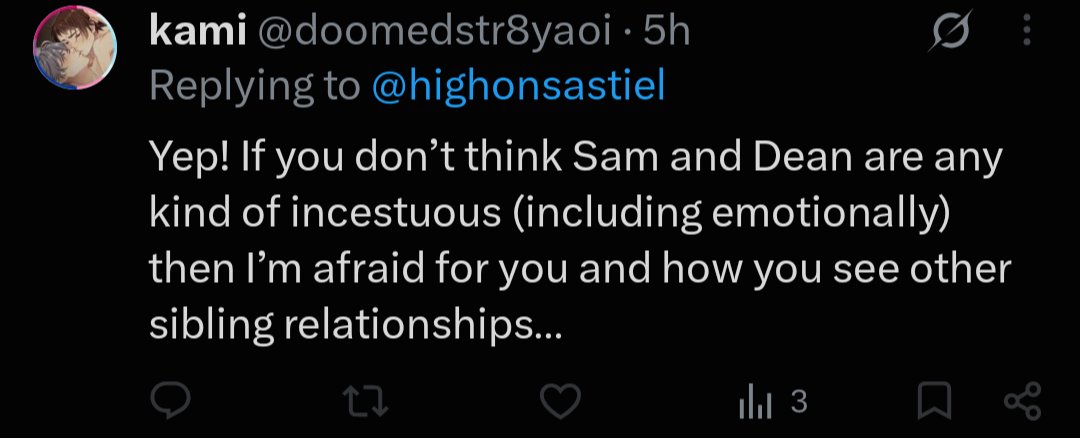 highonsastiel's tweet photo. if they are actually incestuous (which they aren't) and you ship them (which you do) instead of seeing it as "this is the effects of what they've gone through" then you're the weird one here https://t.co/OHGFjhaWr8