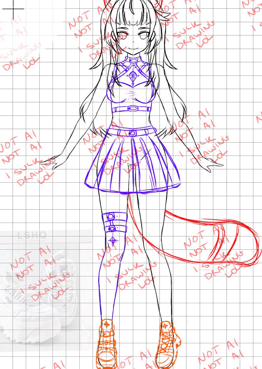 Sumire_AkaiVT's tweet photo. Working on some reference hopefully to use for future art. “Draw a reference instead of using Ai” 🦝🔮 #PurpPaws #vtuber #artmootsㅤ https://t.co/e8Cgfyn104