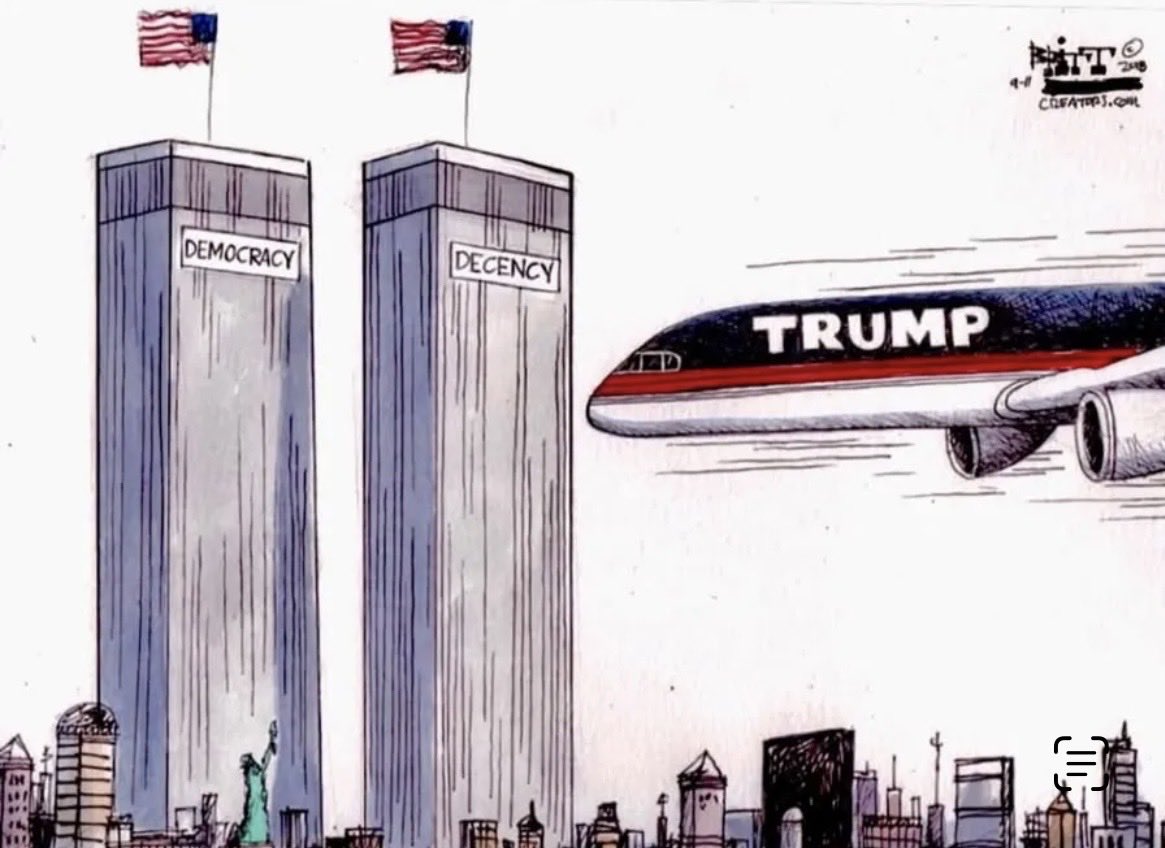 orenanne808's tweet photo. Very accurate!
Trump is destroying the US 🇺🇸! 

(Robin Rouby-Progressive Cartoons). https://t.co/bMMJwrvpX5