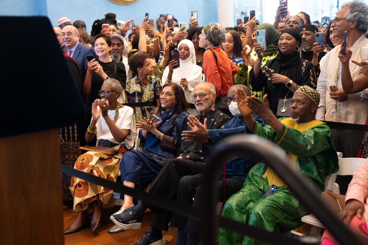 NYCMayor's tweet photo. September is African Immigrant Heritage Month — a time to celebrate the many African communities that have helped shape New York and our nation. 

It was a joy to celebrate alongside African New Yorkers whose cultures and heritage are woven into the fabric of our city. 

Africa is alive in every corner of New York: in the Nigerian bakeries along Glenmore Avenue, the shops of Harlem’s Le Petit Sénégal and the Egyptian restaurants of Steinway.

This month, we honor the African immigrants who have made a home here without ever leaving home behind. Our city is better because of them.