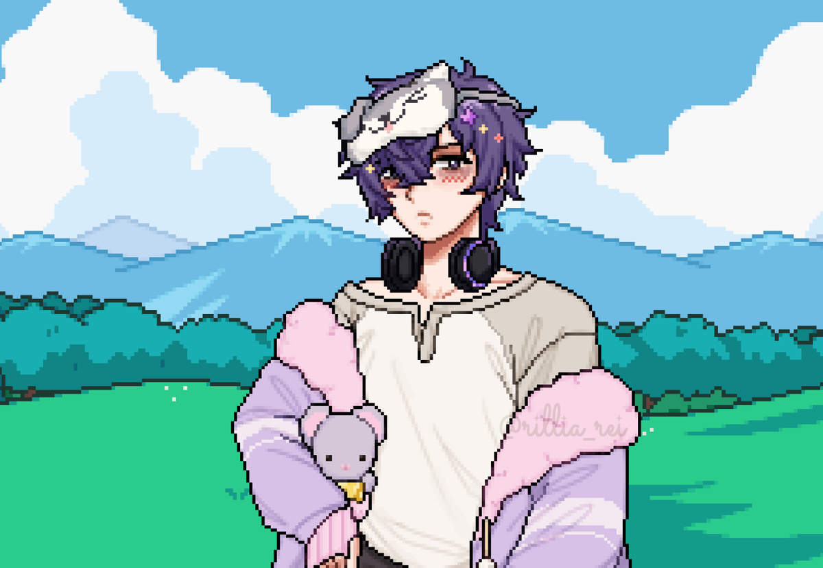 rillia_rei's tweet photo. First time trying out pixel art 🥺
Im glad that Shou is so into Fields of Mistria now 💜
#ArtoftheRogue https://t.co/AIf4BQgpca