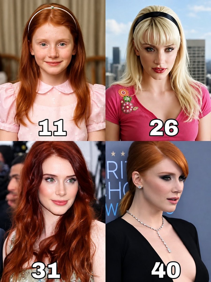 PeterDanjuma0's tweet photo. Bryce Dallas Howard evolution. https://t.co/XwyLMJaNsA