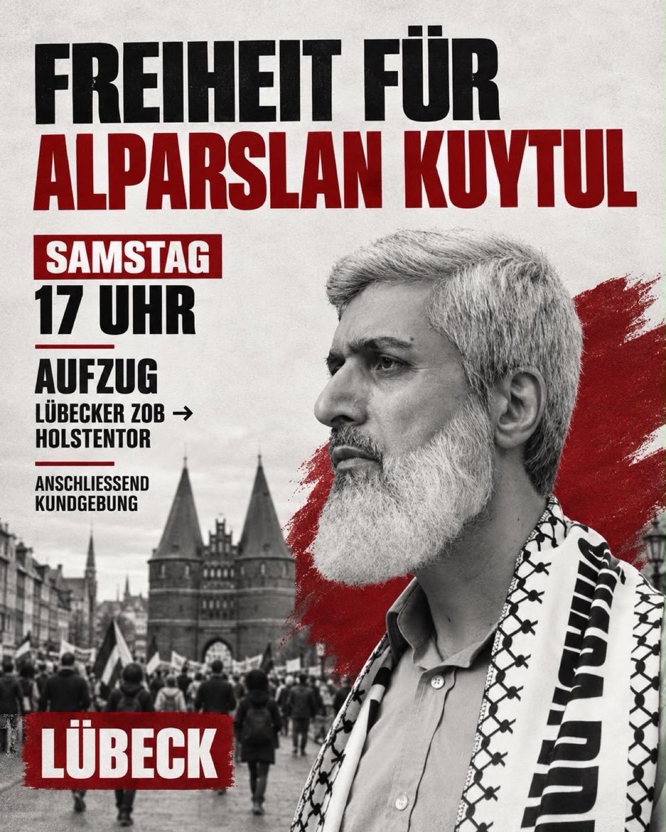 fhengellenemezz's tweet photo. 📢 Alparslan Kuytul Hocaefendi, Semra Kuytul Hocahanım ve Diğer Kardeşlerimizin Haksız Tutukluluğu İçin

LÜBECK’TE BÜYÜK ÖZGÜRLÜK YÜRÜYÜŞÜ!
 
📍NOT: Alparslan Kuytul Hocaefendi, Semra Kuytul Hocahanım ve 42 kardeşimiz için gerçekleştirilecek özgürlük yürüyüşünün ardından basın açıklaması olacaktır. 

📆 12.09.2026 | Cumartesi 

⏰ 18.00 ( Türkiye Saati )

⏰ 17.00 ( Almanya Saati )