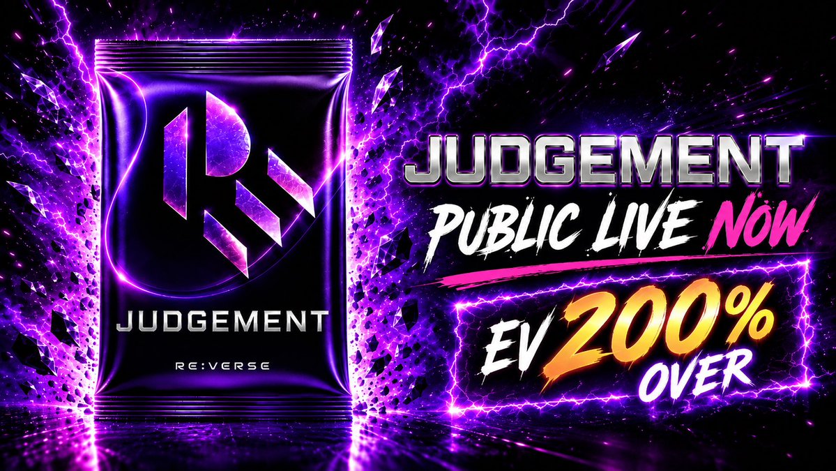 reverse_tcg's tweet photo. EV 200%+ Guerrilla Gacha “JUDGEMENT” is now live 🔥

4 in 5 chance to win a 30th BOX

Pull a BOX and redeem it! 🔥

https://t.co/vFZF7dZYiG https://t.co/37mgCq0gLb