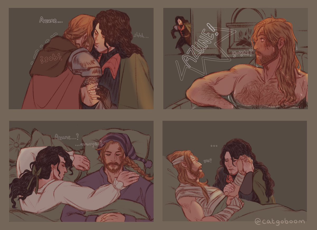 catgoboom's tweet photo. oh, you mean that scene from campaign 4, ep 28, timestamp 3:07:39; where they go “Azune?” / “Yes?” just once? i might have thought about it, yeah. 

please i am begging for a 50+ episode #azulien slowburn 😩🙌
#criticalrolefanart #sirjuliendavinos #azunenayar https://t.co/wAANSfS4KB