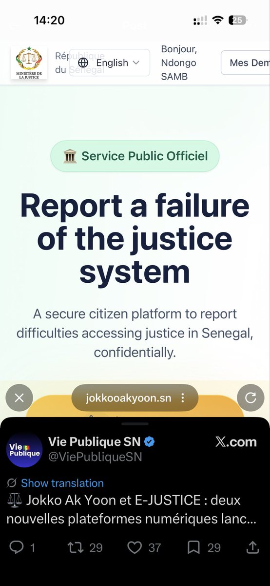 httpsrassoul's tweet photo. @tonux_samb Le pire c’est que sans m'être connecté ni avoir saisi aucun identifiant, je me suis retrouvé automatiquement authentifié sur le compte d'un autre utilisateur (Abdoulaye Mbaye). J'ai eu accès à son espace personnel (Mes Demandes, Mon Profil) sans aucune action de ma part. https://t.co/vzuZZAzofF