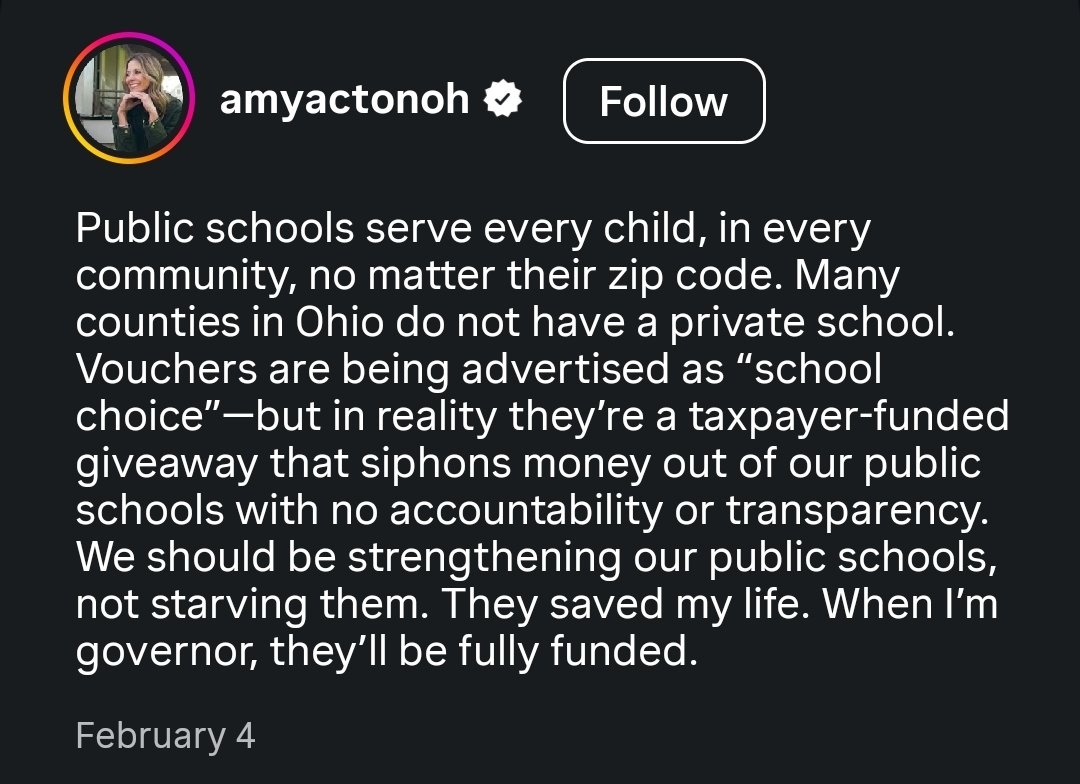 DeAngelisCorey's tweet photo. She said public schools "saved her life" yet she still sent her kids to a private school.

She says private schools have "no accountability" yet she still sent her kids to one.

She said "our kids deserve nothing less" than public schools. 

@amyactonoh, you are a hypocrite. https://t.co/W7Hwf0MpuL