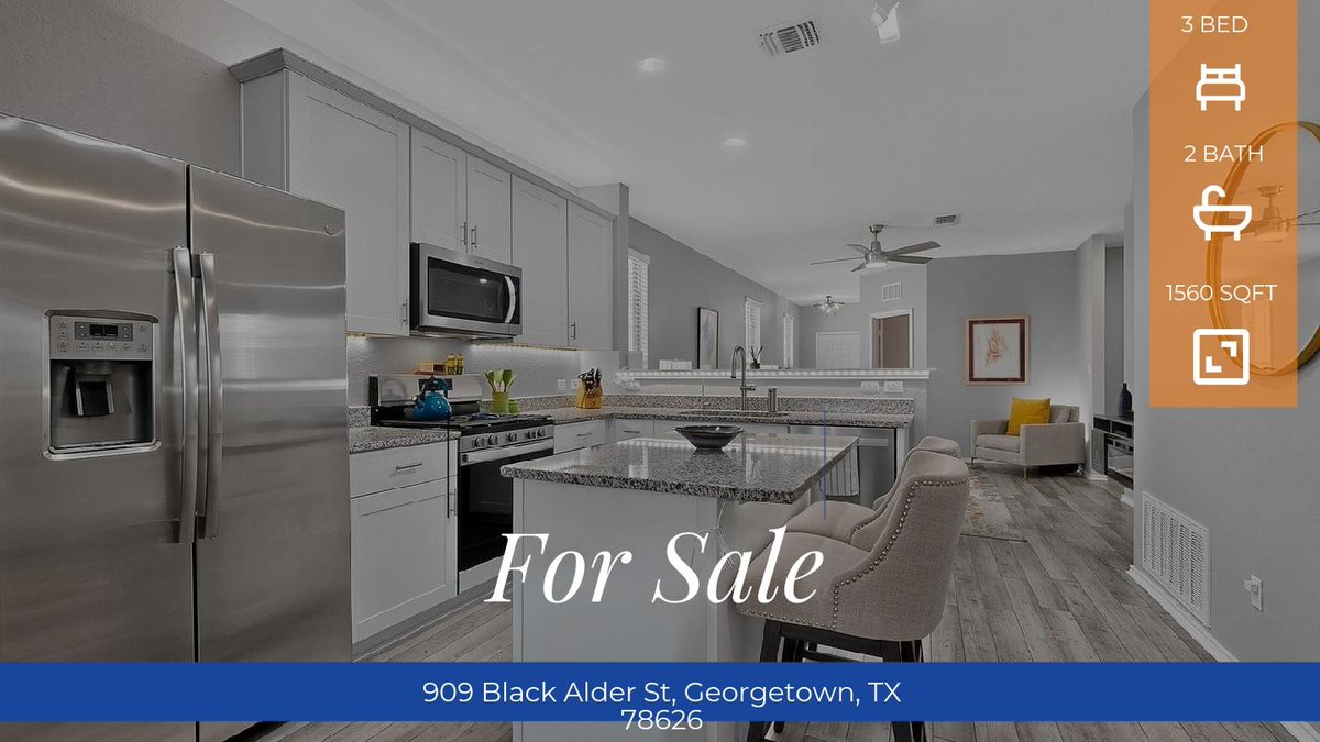 TPSRealtorATX's tweet photo. 909 Black Alder St, Georgetown: 3/2 Texas farmhouse with designer finishes for $309,950. Schedule your private tour today! https://t.co/Svms44U5X4