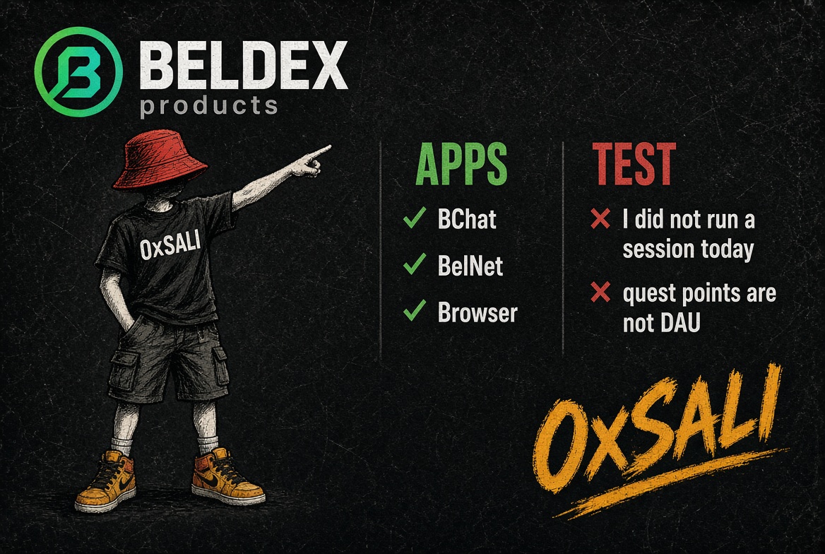 sdlhoseini2's tweet photo. Weekend note on @BeldexCoin

The coin is not the product.
The product is the apps around it:
message, route, browse.

If those stay unused,
privacy stays a ticker.

I did not open BChat today.
20/d still measures a post,
not a session. https://t.co/fcTA5u9UxY