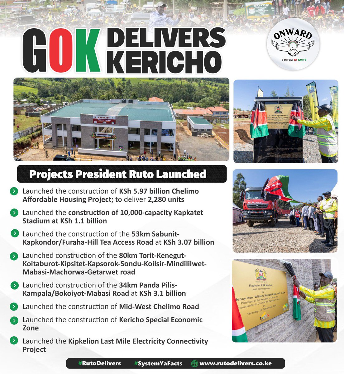 mwalakapkembu's tweet photo. Kericho is seeing development across roads, housing, healthcare, electricity, water, sports and trade. From Kapkatet to Kipkelion and Kericho Town, projects are moving from plans to implementation. Kazi inaendelea.
#GOKDeliversKericho https://t.co/HCE77bIYph