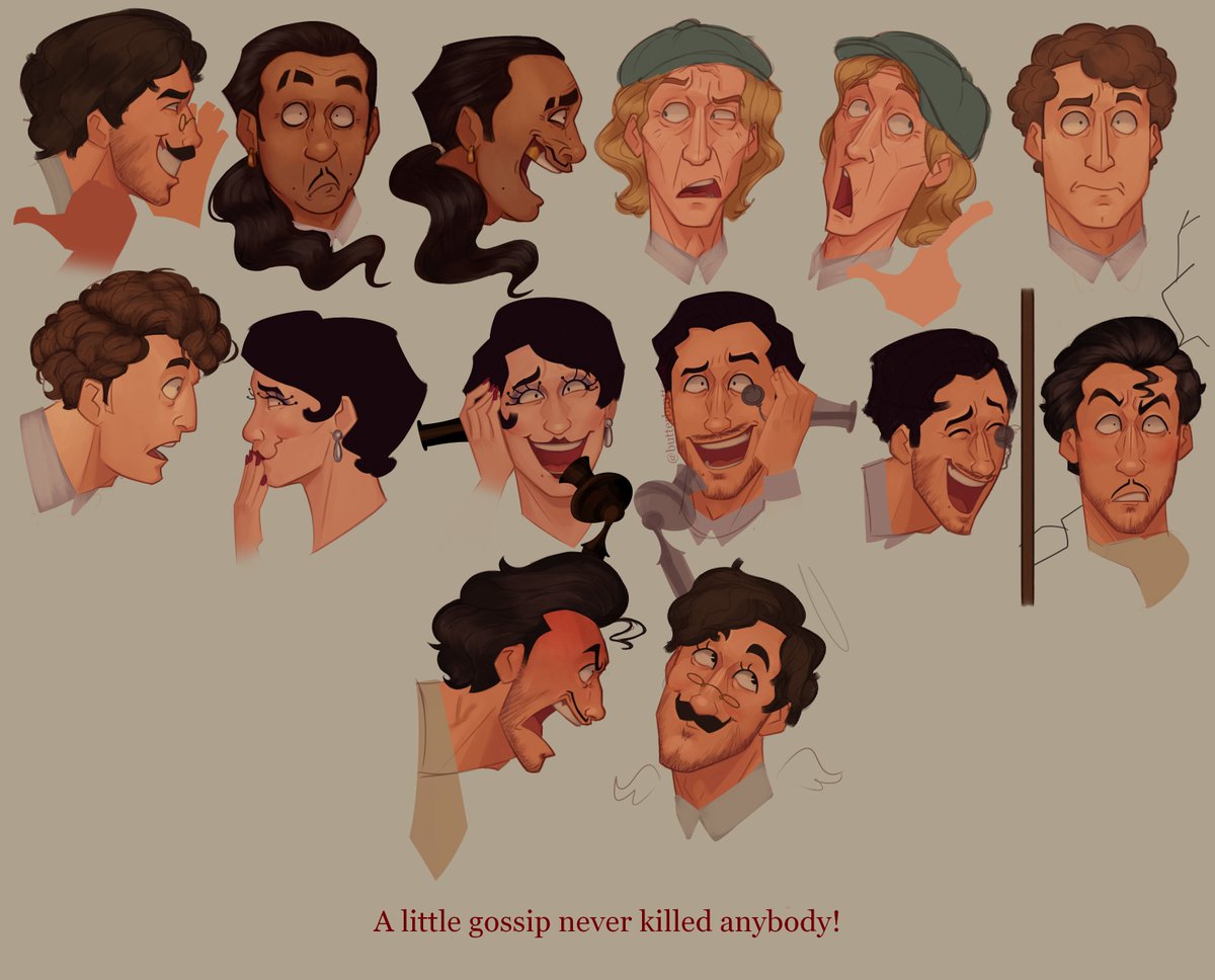 ButterBrntToast's tweet photo. wip redraw of "the gossips" by norman rockwell somewhat complete with my headcanon designs of the gang

🧵1/4 #marktwt #whokilledmarkiplier #wkmfanart https://t.co/1o332yuNGq