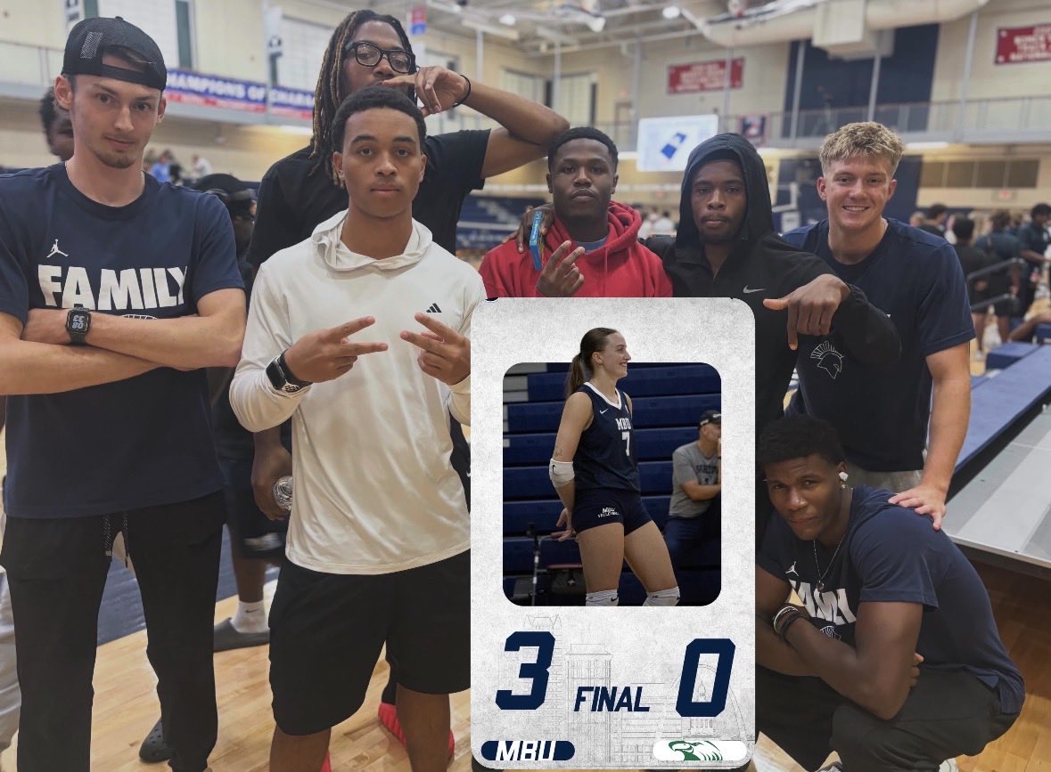 MBUBasketball's tweet photo. Good win @MBUwvolleyball https://t.co/2T9RWKnyIQ