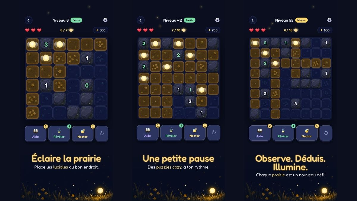 MrElvilia's tweet photo. Comme annoncé en stream, j'ai créé mon premier jeu : Lucioles ! 🥰

C'est un jeu de puzzle/réflexion chill. Un genre de mélange entre un sudoku et un démineur mais en plus fun (je trouve !).

Gratuit et disponible sur iOs et android.
https://t.co/C5rzoJNseT https://t.co/jK5oWlummM