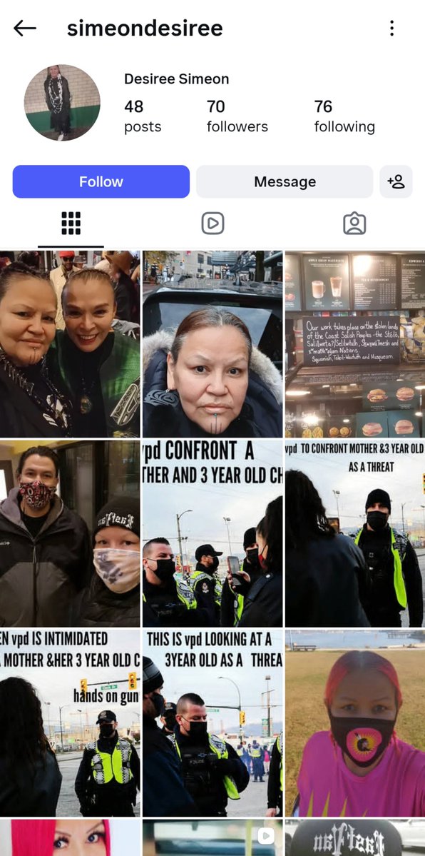OhBoyItsKale's tweet photo. The AI facial recognition software seems to be working.

One of the backup dancers protesting Charlie Kirk in this video is Desiree Simeon a Haida Matriarch Elder. https://t.co/48pEa7Xzf9