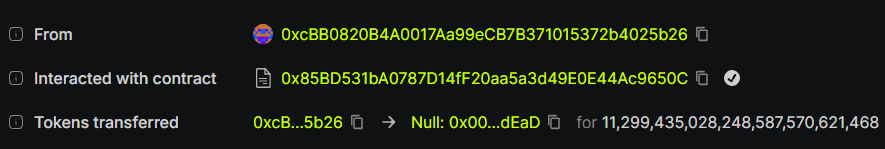 Habitsdotcx's tweet photo. https://t.co/0Ioz9VJEiZ

Dev supply burnt! https://t.co/e4eyqzvgO9