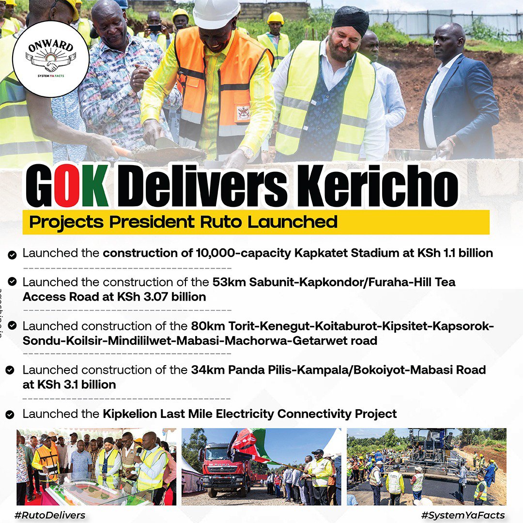 mwalakapkembu's tweet photo. From the 10,000-capacity Kapkatet Stadium to Kiprugut Chumo Stadium, sports infrastructure is receiving investment in Kericho. More facilities, more opportunities for our young people.
#GOKDeliversKericho https://t.co/B9dFN0AAh4