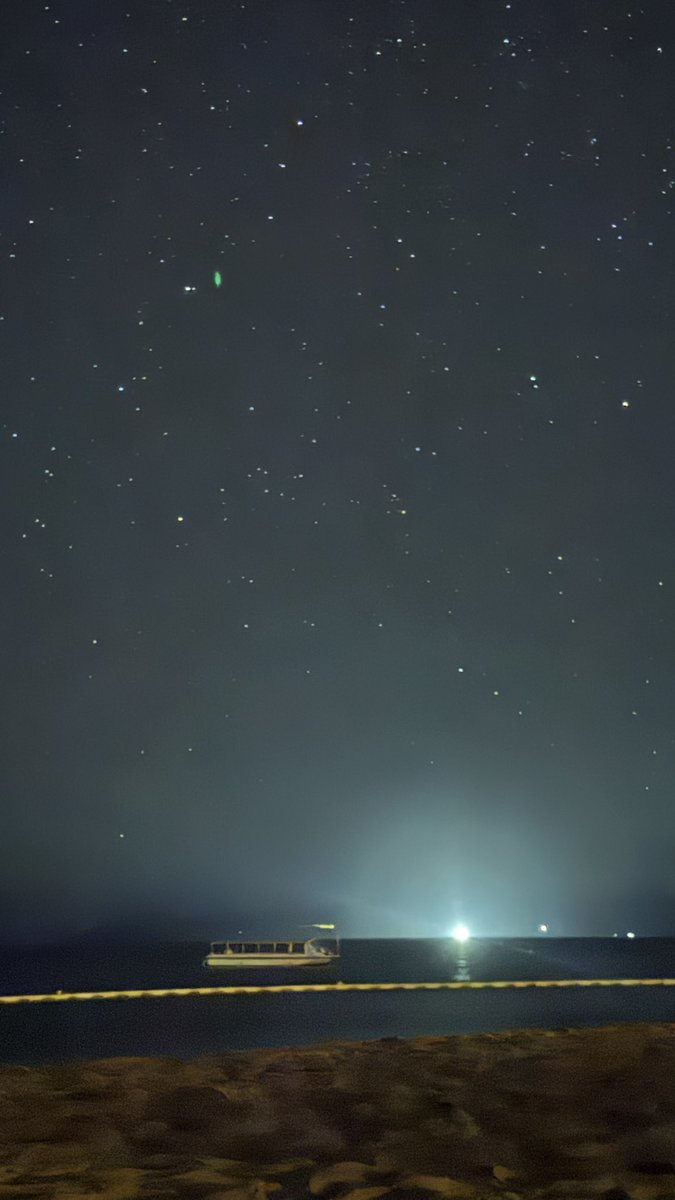 yuetuki1's tweet photo. 夜の砂浜で星見てきた。初めてiPhoneのカメラ性能を活かした気がした https://t.co/AXgKOQSleZ