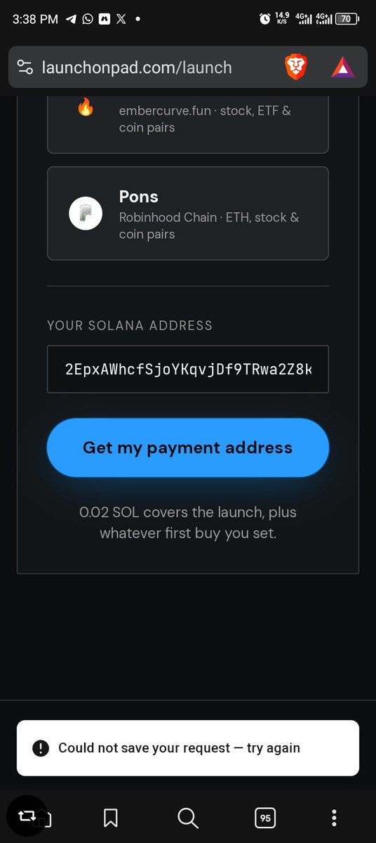 Leviex5a's tweet photo. @LaunchOnPad @LaunchOnPad token launching doesn't work. Are you working on it? https://t.co/WQid8lnJN4