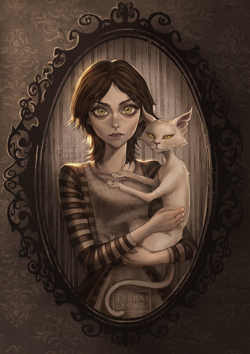 tsuukiyomo's tweet photo. "Somewhere between memory and madness, she followed." 🦋

First new entry to my artbook project - "Orphan" 🦷
I'll post process of this portrait soon as a video🩸

#alicemadnessreturnsfanart #alicemadnessreturns #americanmcgeesalice #americanmcgee https://t.co/qs5QkmSk0e