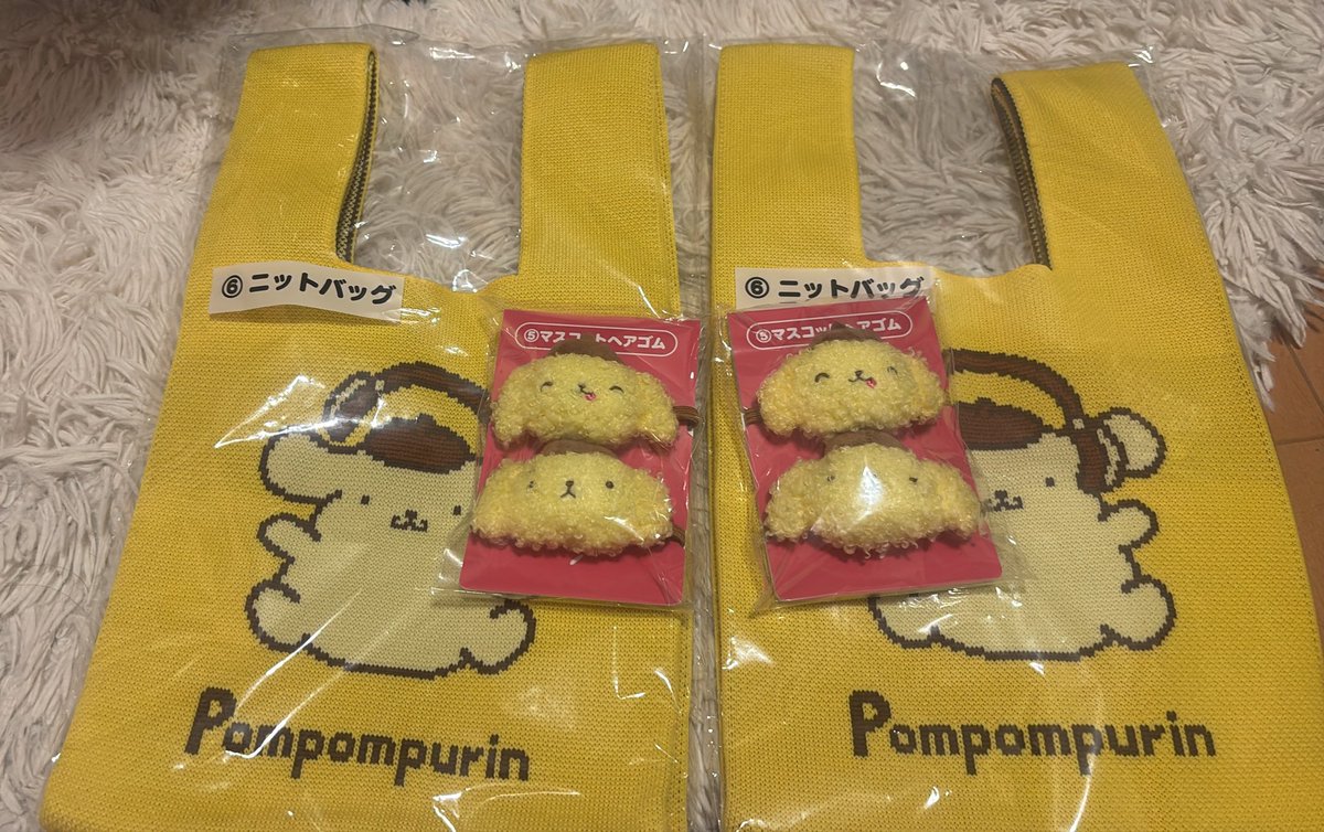 Rtpnpn's tweet photo. 【交換】ポムポムプリン  当りくじ  サンリオ

譲：⑥ニットバック×2  ⑤マスコットヘアゴム×2

求：ぬいぐるみC（複数お渡し可）＞ルームライトorぬいぐるみA（複数お渡し可）>マグカップ

都内手渡しorピューロお渡し希望
お気軽にお声掛けくださいませ。 https://t.co/DNfD6HjOMX