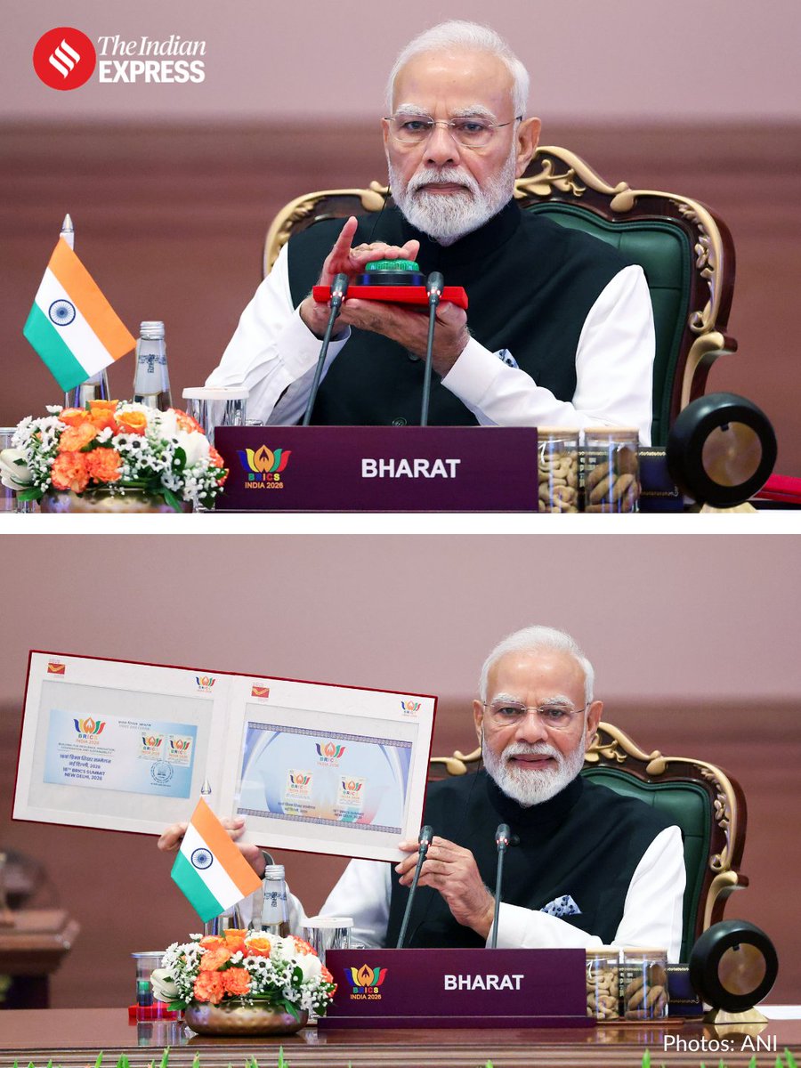 IndianExpress's tweet photo. BRICS Summit 2026: Day 1 in 10 Pictures 

🔗https://t.co/MgiJaAeBar https://t.co/3PH03u4BVe
