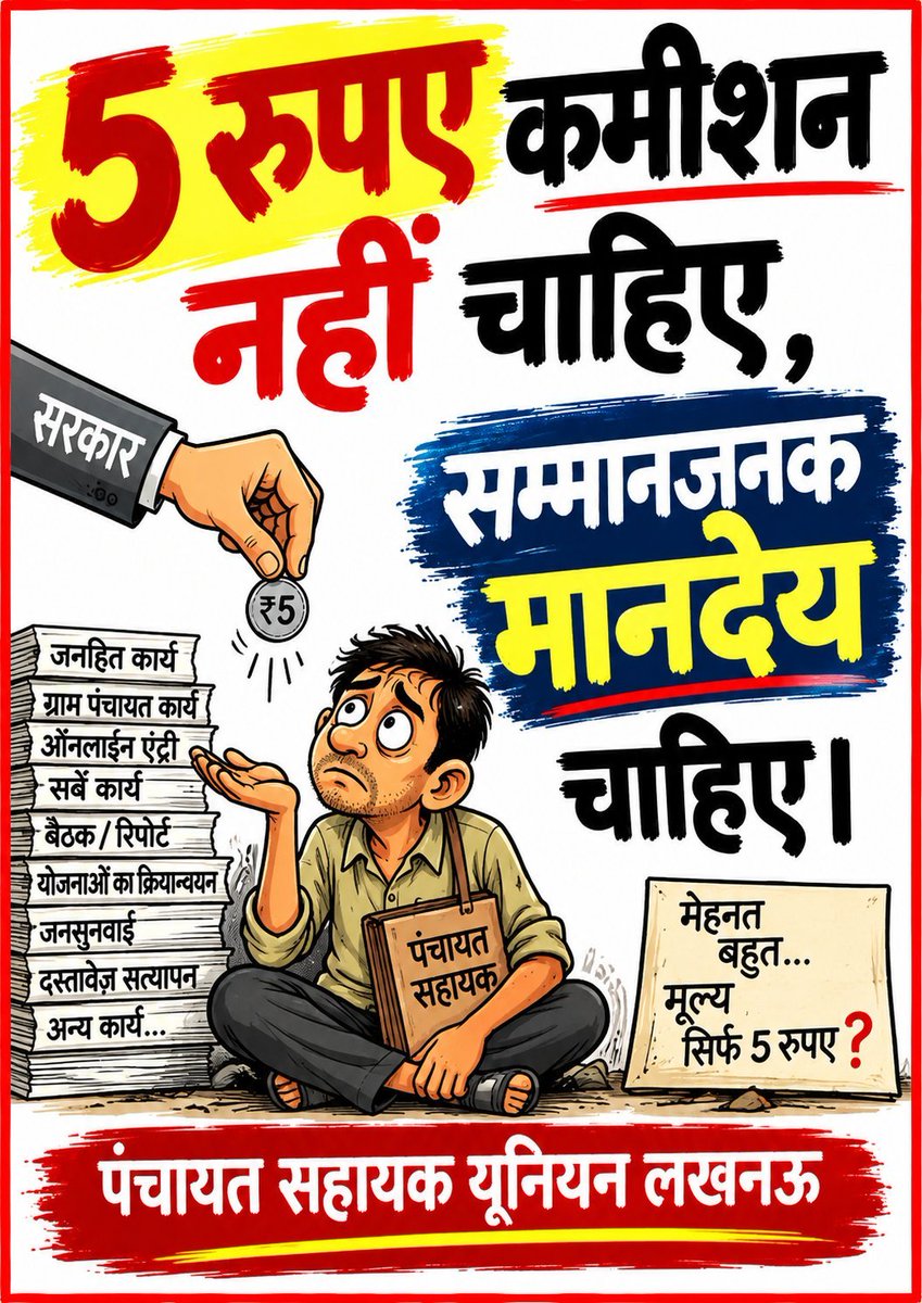 psunionup's tweet photo. पंचायत सहायक की मेहनत सस्ती नहीं है।
जिम्मेदारियां बड़ी हैं, मानदेय सिर्फ ₹6,000।

अब सरकार को हमारी मेहनत की सही कीमत तय करनी होगी। ✊

#पंचायत_सहायक_संघर्ष https://t.co/XqayA2uqrL
