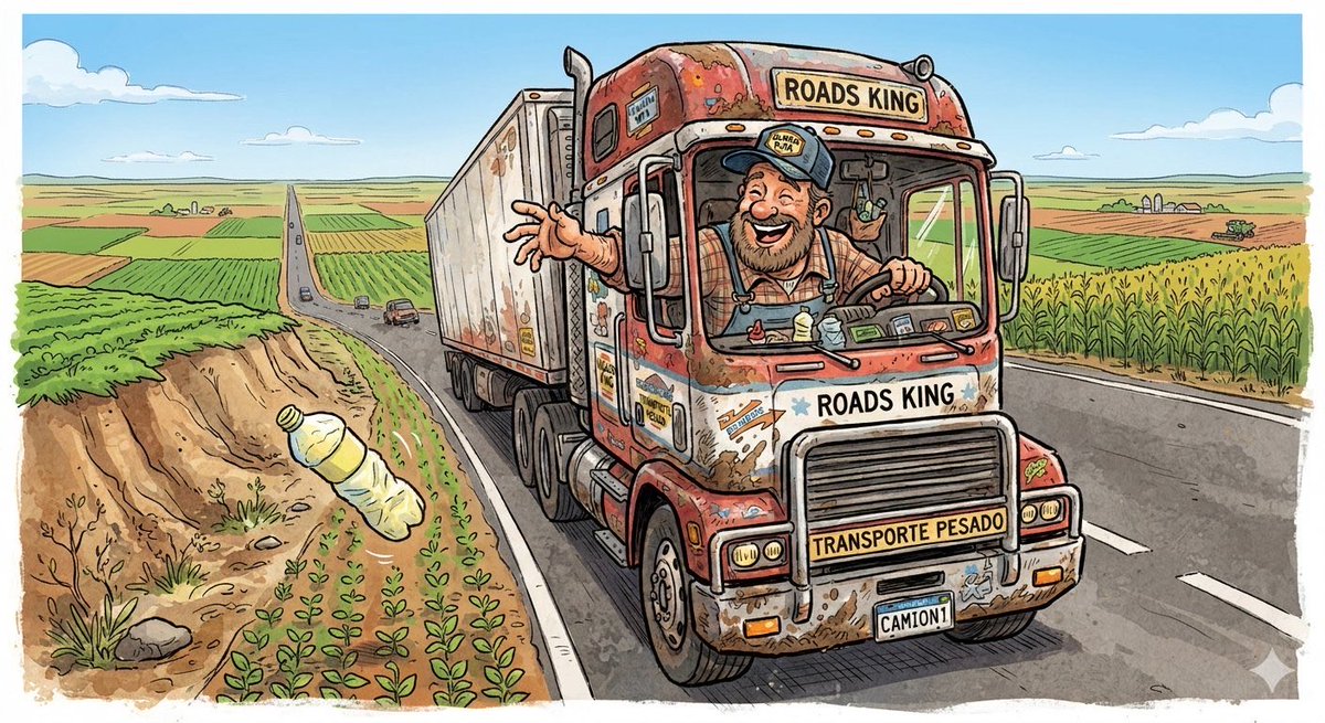 pampaqq's tweet photo. Llamado a la solidaridad !!! A mis amigos camioneros les pido: dejen de tirar botellas de plástico con “meo” en la banquina, el papel higiénico bosteado se los perdonó ( es BIO degradable) !!!
De onda se los pido !!! https://t.co/K59LjpfCge