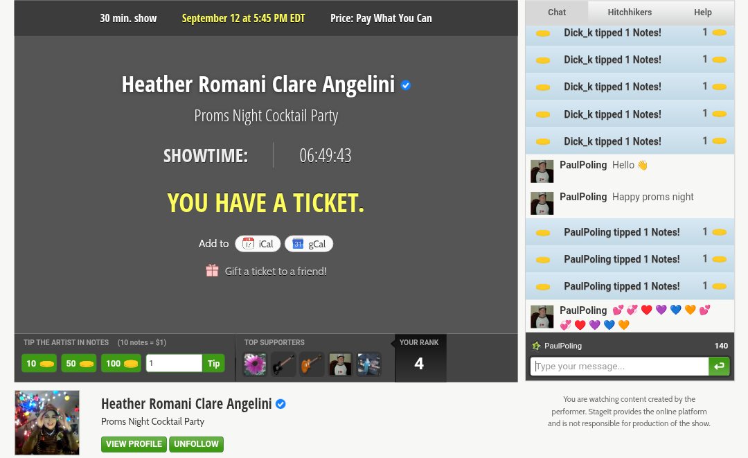 paupoljr's tweet photo. Today on stageit Proms night with @HromaniAngelini 
https://t.co/kp3ydmR64T https://t.co/MU0UXZGK8R