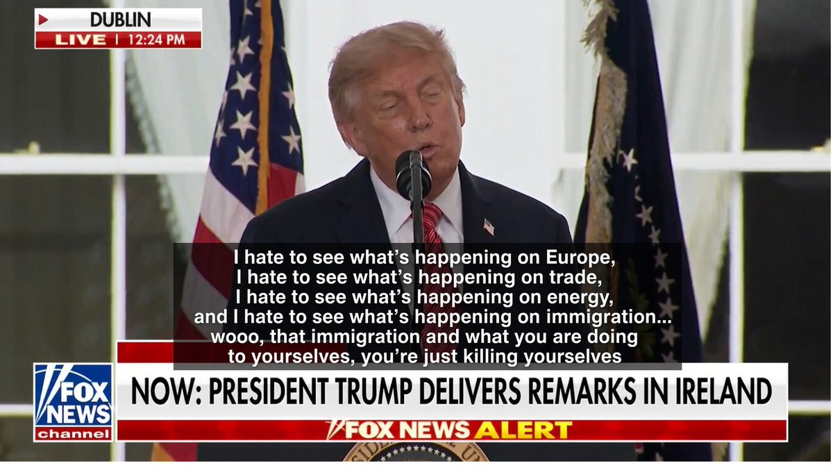nwl88444048's tweet photo. RTE News homepage 3.45pm Sat 12 September 2026

They don't appear to be huge fans of President Trump!

They also don't appear to be huge fans of news. Is that stern-looking President Connolly the same woman shown in the Tweet by the US embassy in Dublin? Is a protest with less than 5,000 in Dublin on a Saturday afternoon the top news? And as for what President Trump said today, does "vicious bastards" trump "wooo, that immigration and what you are doing to yourselves, you’re just killing yourselves"?