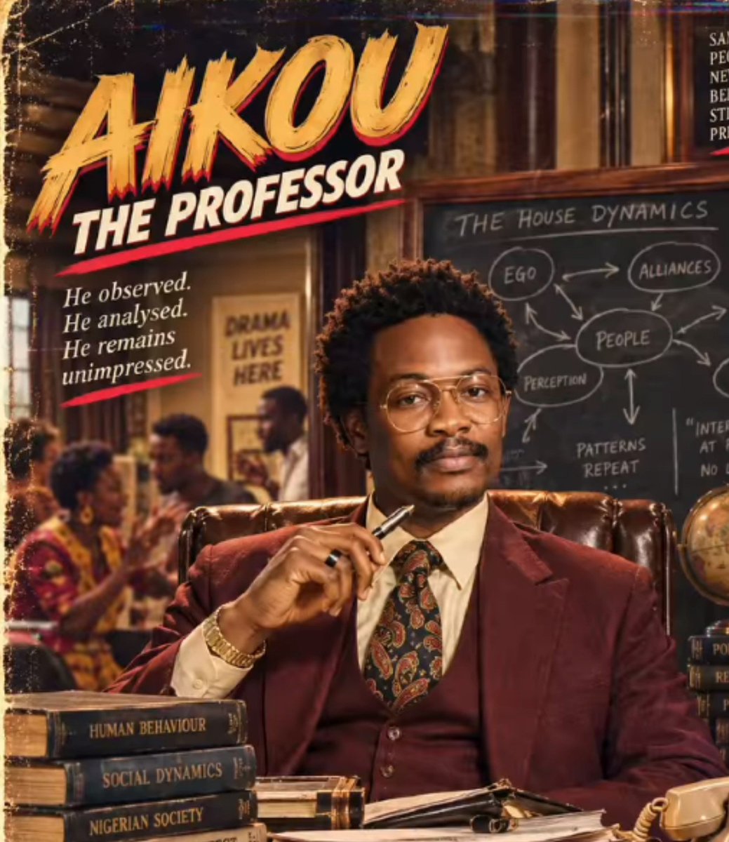 MzRay2013's tweet photo. Prof Aikou is eating up all these 80s looks 

AIKONS FOR AIKOU 
#AikouAjanaku
#Aikons
#Bbnaija https://t.co/YJLdSxVxIa