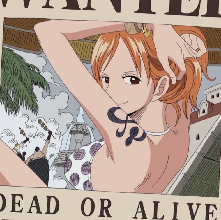 allureema's tweet photo. Nami posing for her bounty posters is so iconic of her https://t.co/MlqfhClTXE