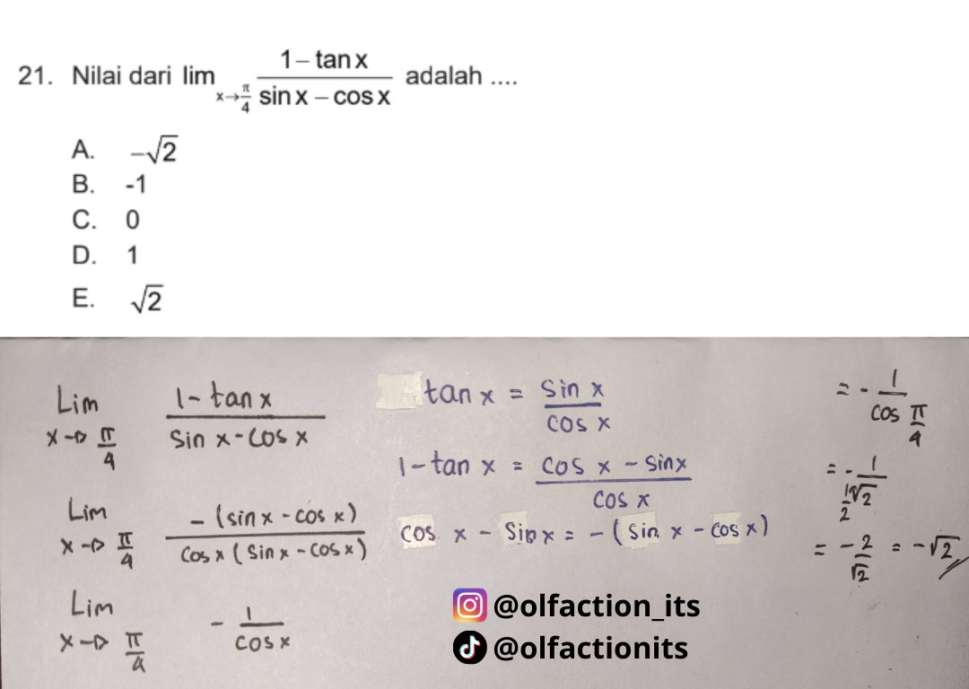 OlfactionITS's tweet photo. @ayaaaw16 Yuk kita bahas soal di atas. Menurutku, cara paling simpel kurang lebih seperti ini. Kalau ada yang masih mau ditanyain atau pengen belajar lebih lanjut, langsung cek pinned post di profilku ya! https://t.co/kOZ9drvpT8