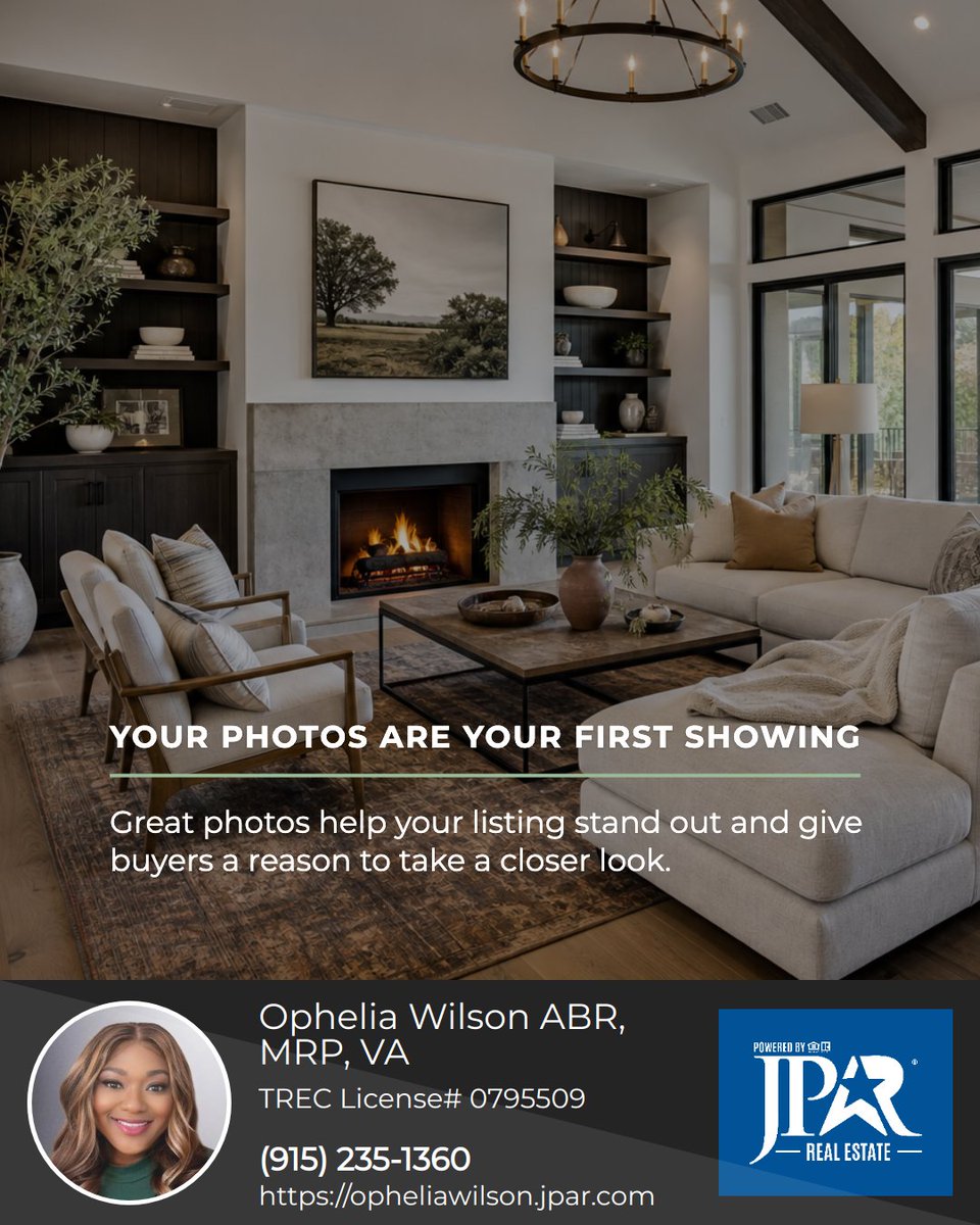 Phelia101's tweet photo. Before buyers schedule a tour, they’ve already judged your listing photos. 📸

✔️ Use a professional photographer
☀️ Shoot on a bright, clear day
📐 Include a floor plan to show the layout

Thinking about selling? Let’s make your listing stand out!

#elpaso #elpasorealtor https://t.co/oYtTf9txuW
