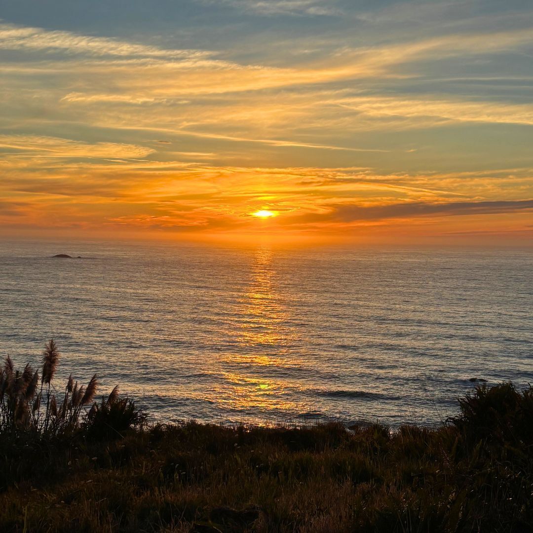 Sunset over ocean at Sue-meg State Park.