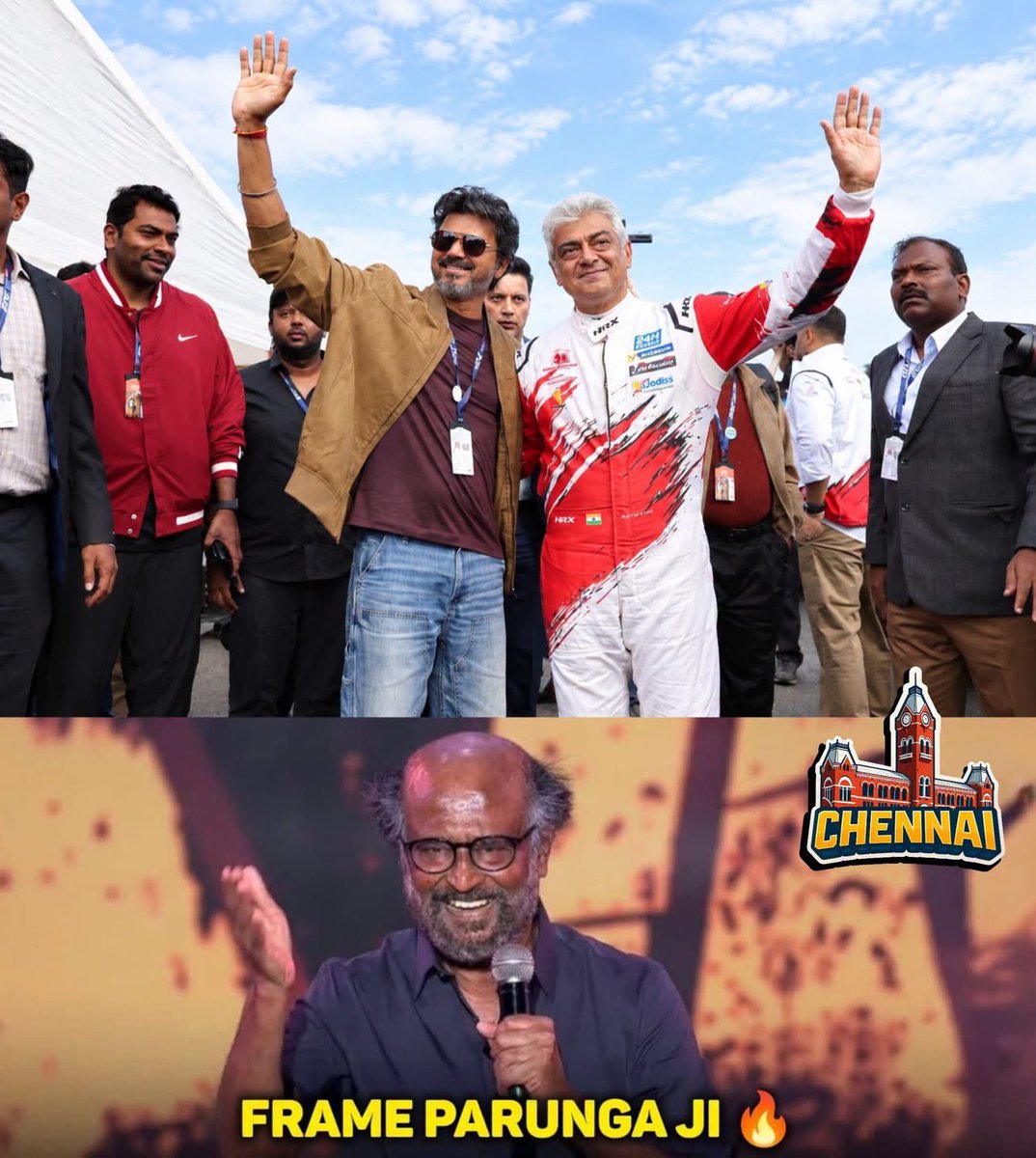 memeschennai's tweet photo. ONE FRAME. TWO ICONS. PURE MASS! ๐๐ฅ
#AKxVijay #ThalaAjith #ThalapathyVijay #IconicFrame #MassMoment #FanMoment #Kollywood #TamilCinema #TwoIcons #PureMass #FansLove #Unforgettable #ViralMoment #AK #Vijay https://t.co/toFsWtJvyu