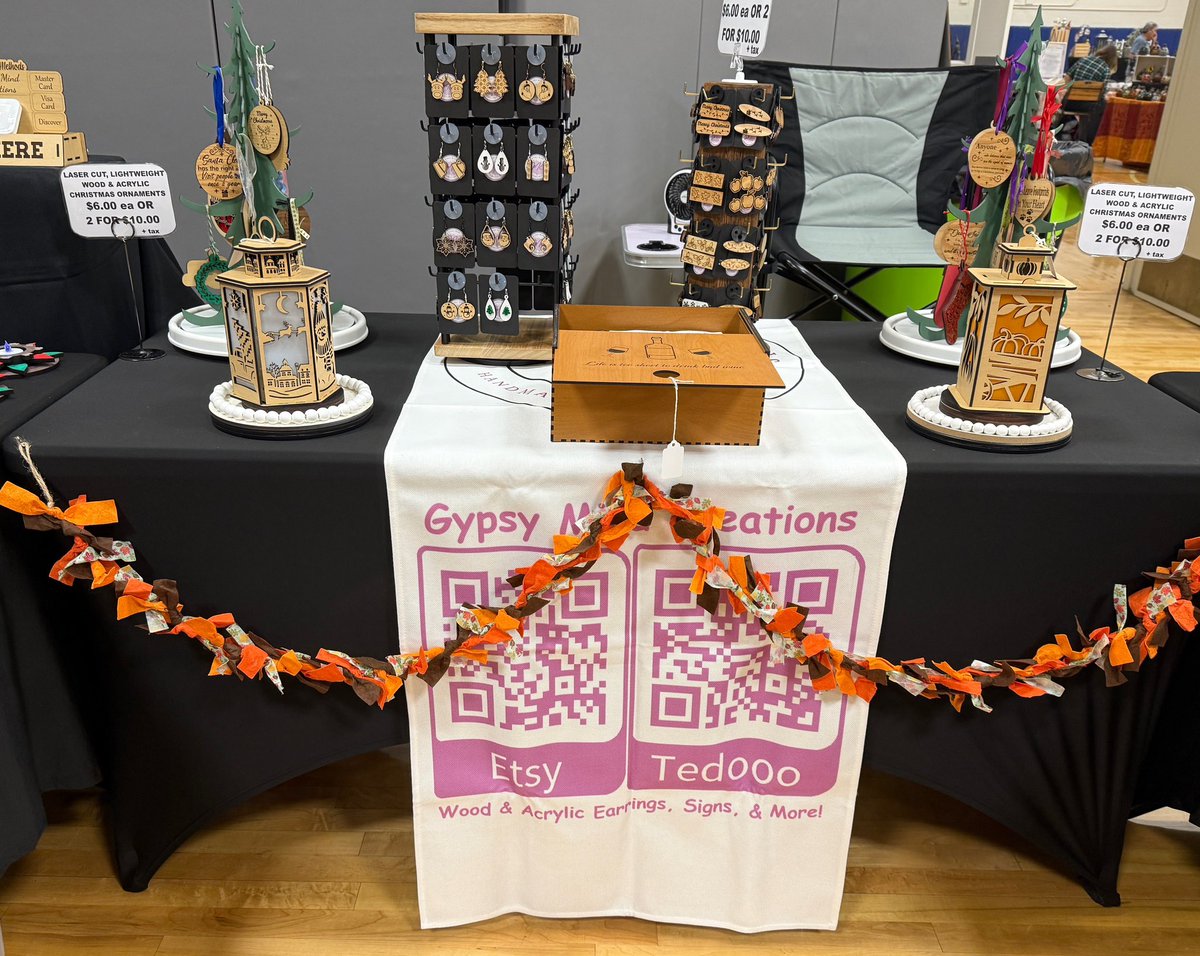 GypsyMCreations's tweet photo. Today is the day of the Fall Into The Holidays Market at The Rec in Port Orange by For The Love of Shopping!

Come out &amp; shop with over 90 vendors INDOORS on BOTH sides of the gym! I’ll be there with wood &amp; acrylic earrings, lanterns, &amp; more!

FREE admission &amp; parking from 10– 3! https://t.co/SSpDgdtgLA